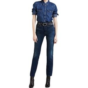 LEVI'S PREMIUM Wedgie Fit High Rise Tapered Leg Ankle Jeans Sz 30 NWT Blue 0114